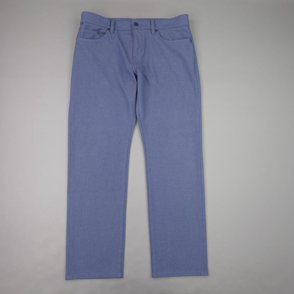Boss Delaware Jeans Mens 34x30 Blue Slim Tapered Stretch Denim Light Wash Casual